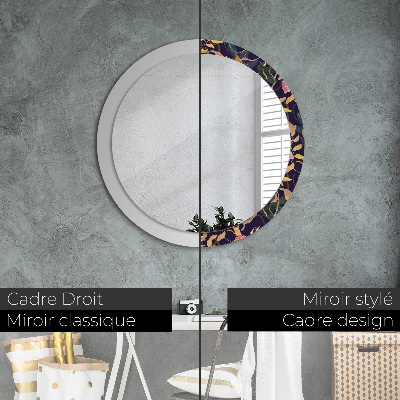 Miroir rond imprimé Plantes à l'aquarelle