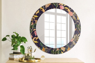 Miroir rond imprimé Plantes à l'aquarelle
