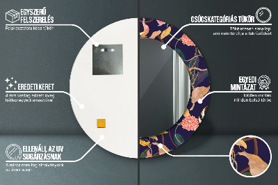 Miroir rond imprimé Plantes à l'aquarelle