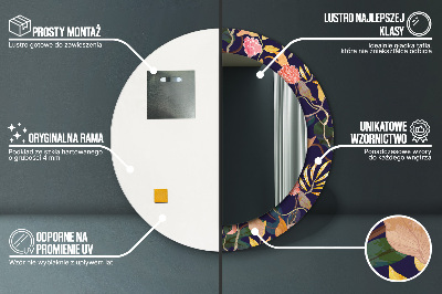 Miroir rond imprimé Plantes à l'aquarelle