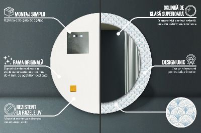 Miroir rond avec décoration Rétro japonais