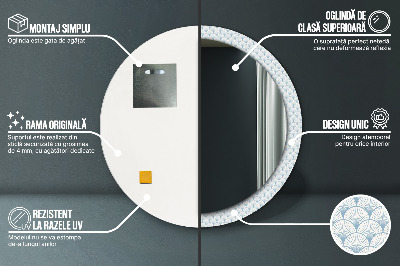 Miroir rond avec décoration Rétro japonais