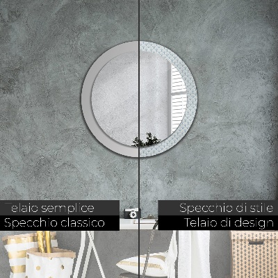 Miroir rond avec décoration Rétro japonais