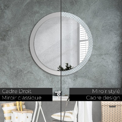 Miroir rond avec décoration Rétro japonais