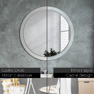 Miroir rond avec décoration Rétro japonais