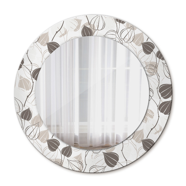 Miroir rond imprimé Floral abstrait