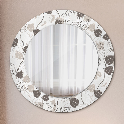 Miroir rond imprimé Floral abstrait