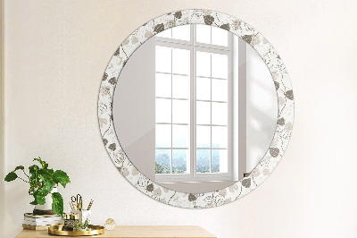 Miroir rond imprimé Floral abstrait