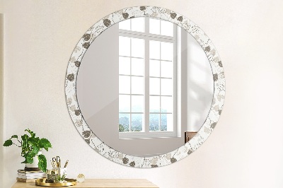 Miroir rond imprimé Floral abstrait