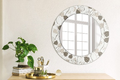 Miroir rond imprimé Floral abstrait