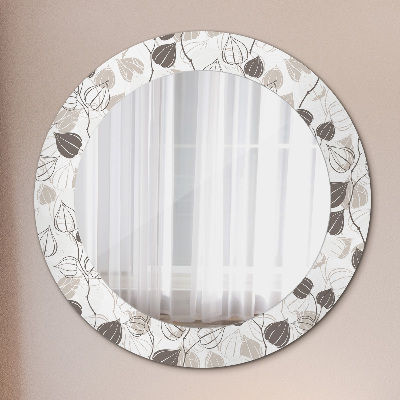 Miroir rond imprimé Floral abstrait