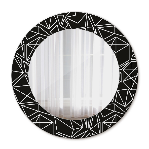Miroir rond avec décoration Motif géométrique