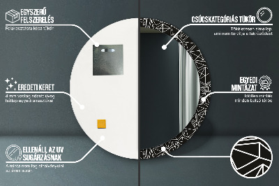 Miroir rond avec décoration Motif géométrique