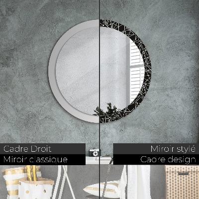 Miroir rond avec décoration Motif géométrique