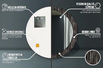 Miroir rond imprimé Métallique abstrait