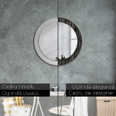 Miroir rond imprimé Métallique abstrait