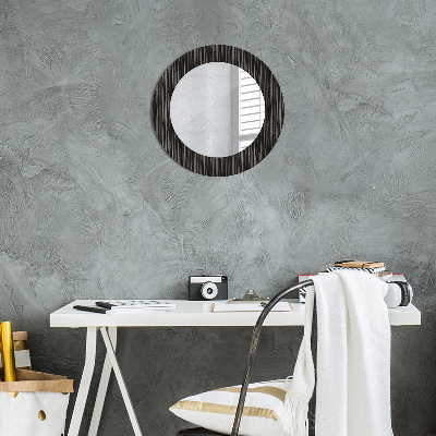 Miroir rond imprimé Métallique abstrait