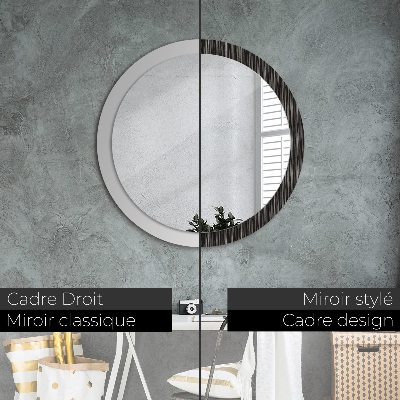 Miroir rond imprimé Métallique abstrait