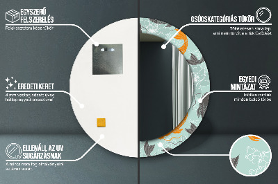 Miroir rond avec décoration Carpe chinoise