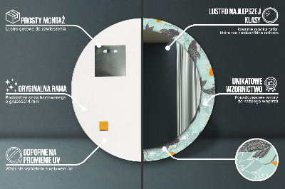 Miroir rond avec décoration Carpe chinoise