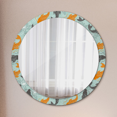 Miroir rond avec décoration Carpe chinoise