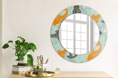 Miroir rond avec décoration Carpe chinoise