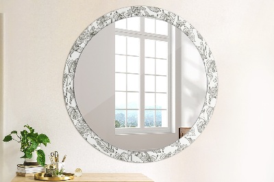 Miroir rond imprimé Motif floral