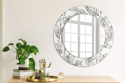 Miroir rond imprimé Motif floral
