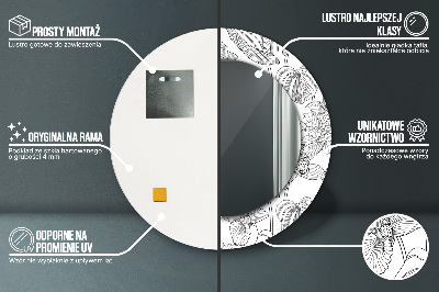 Miroir rond imprimé Motif floral