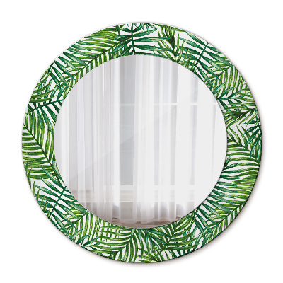 Miroir rond avec décoration Palmier tropical