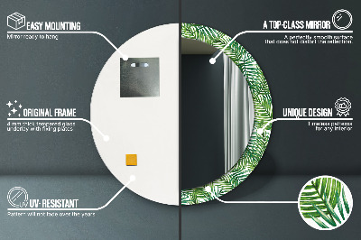 Miroir rond avec décoration Palmier tropical