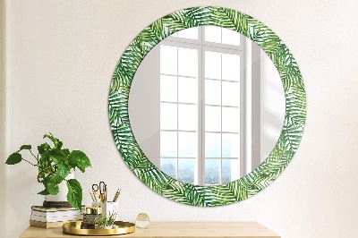 Miroir rond avec décoration Palmier tropical