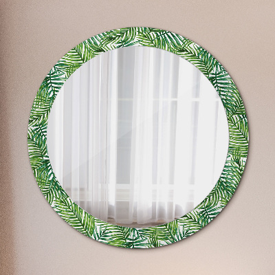 Miroir rond avec décoration Palmier tropical