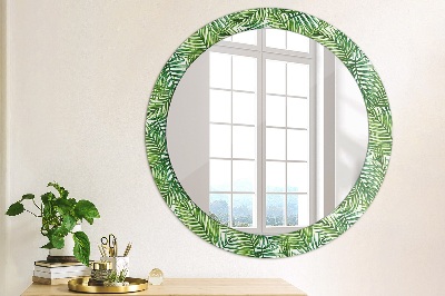 Miroir rond avec décoration Palmier tropical