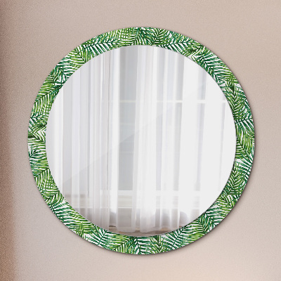 Miroir rond avec décoration Palmier tropical