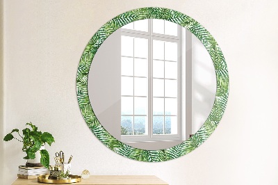 Miroir rond avec décoration Palmier tropical