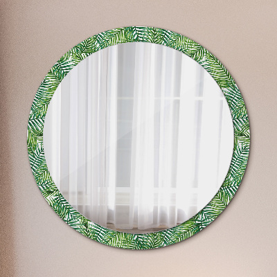 Miroir rond avec décoration Palmier tropical