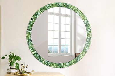 Miroir rond avec décoration Palmier tropical
