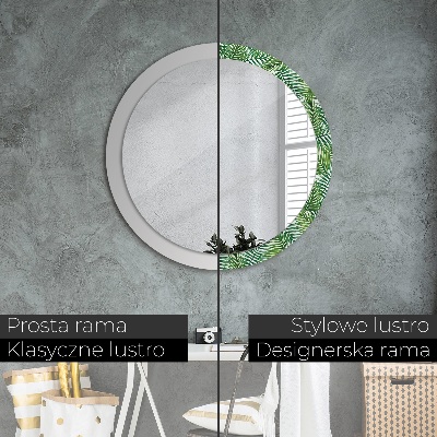 Miroir rond avec décoration Palmier tropical
