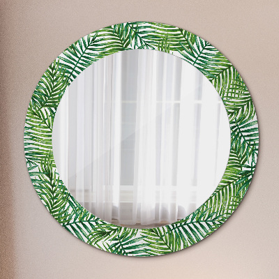 Miroir rond avec décoration Palmier tropical