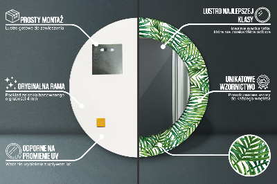 Miroir rond avec décoration Palmier tropical