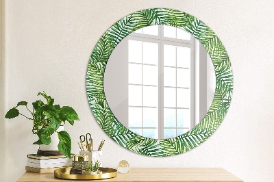Miroir rond avec décoration Palmier tropical