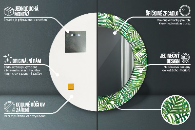 Miroir rond avec décoration Palmier tropical