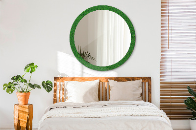 Miroir rond avec décoration Herbe verte