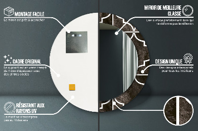 Miroir rond avec décoration Carreaux anciens