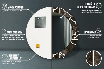 Miroir rond avec décoration Carreaux anciens
