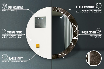 Miroir rond avec décoration Carreaux anciens