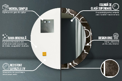 Miroir rond avec décoration Carreaux anciens