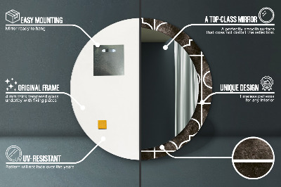 Miroir rond avec décoration Carreaux anciens