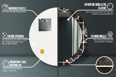 Miroir rond avec décoration Carreaux anciens
